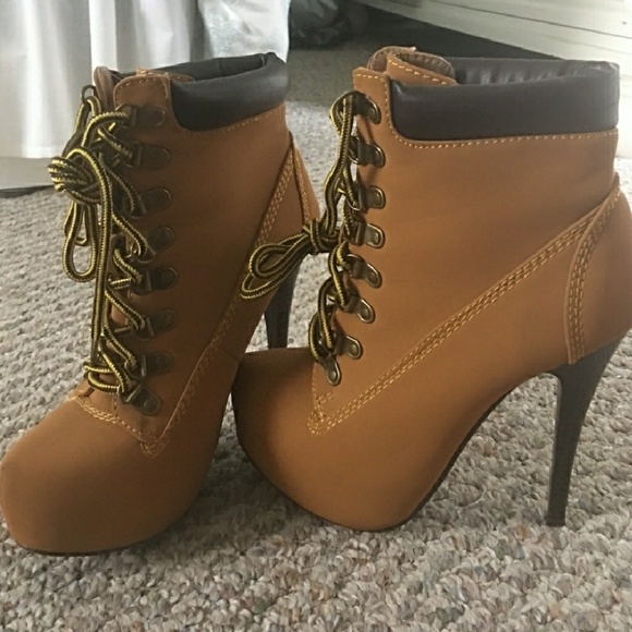 stiletto timberland style boots